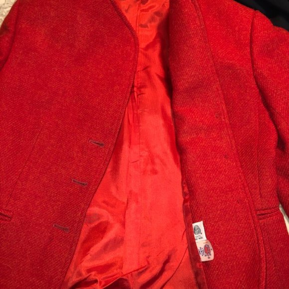 Sz 6 Evan Picone Vintage 100% Wool Red Jacket - Picture 11 of 13